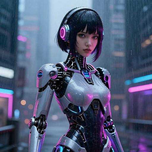 Photorealistic Cyberpunk Mangaka Cyborg