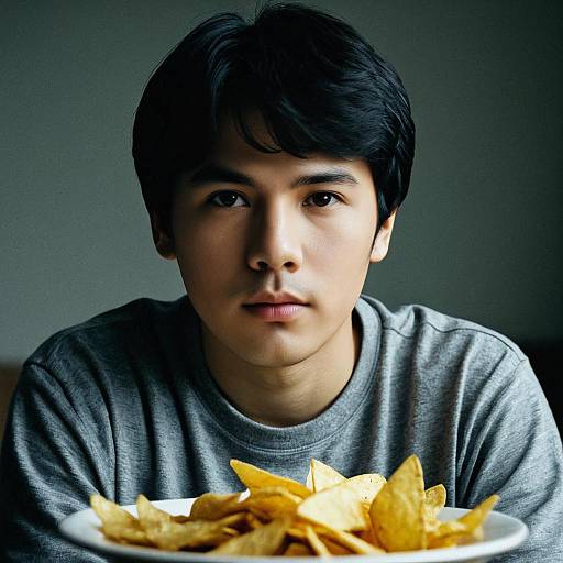 Realistic Portrait of a Boy with Chips