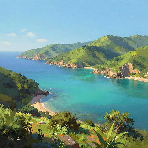 Dreamy Turquoise Landscape Painting