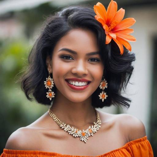 Portrait of a Smiling Girl with Jewelry