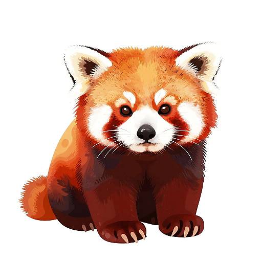 Stylized Red Panda Naive Art