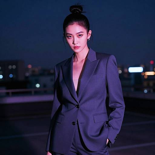 Neon Rooftop Half-Knot Fashion Editorial