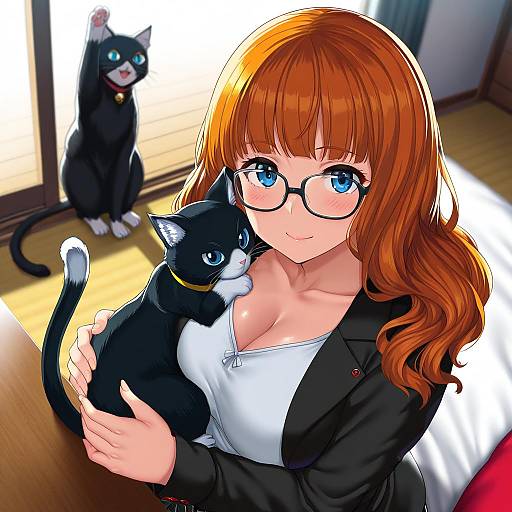 Illustration of Morgana (persona 5), persona in the style of Hitotsuki nebura