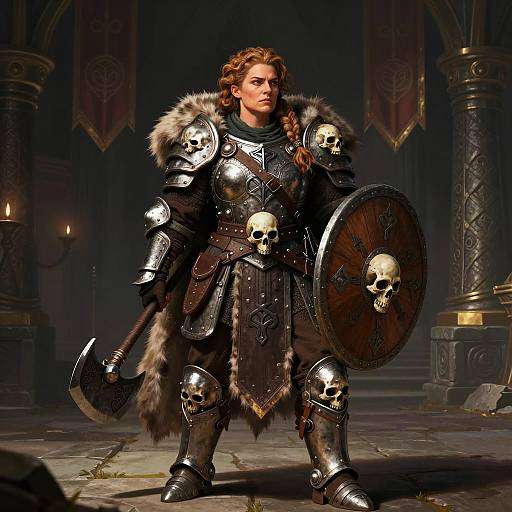 Determined Shieldmaiden in Dwarven Keep