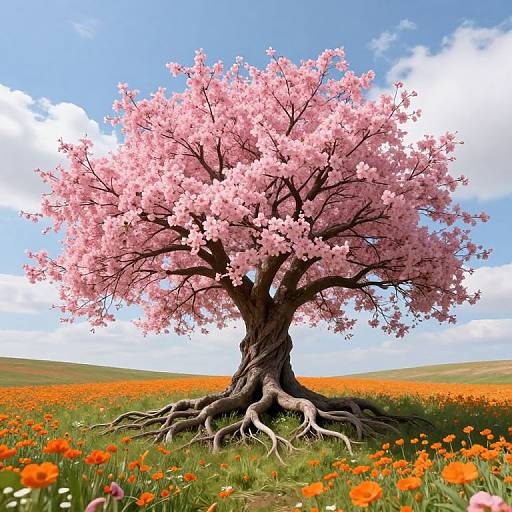Surreal Majestic Blooming Tree