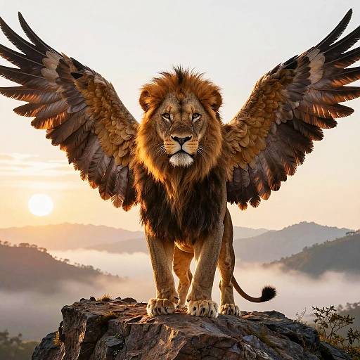 Majestic Lion with Eagle Wings