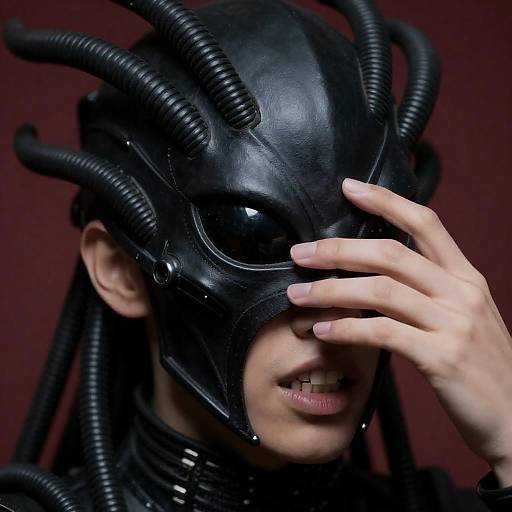 Close-Up of Alien Headpiece and Expression