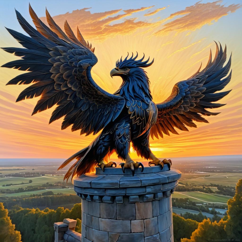 Regal Griffin at Sunset Castle Turret