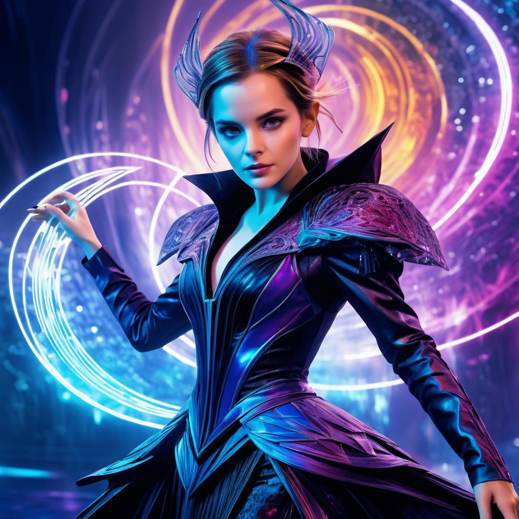 Futuristic Sorceress: Emma Watson in Detail