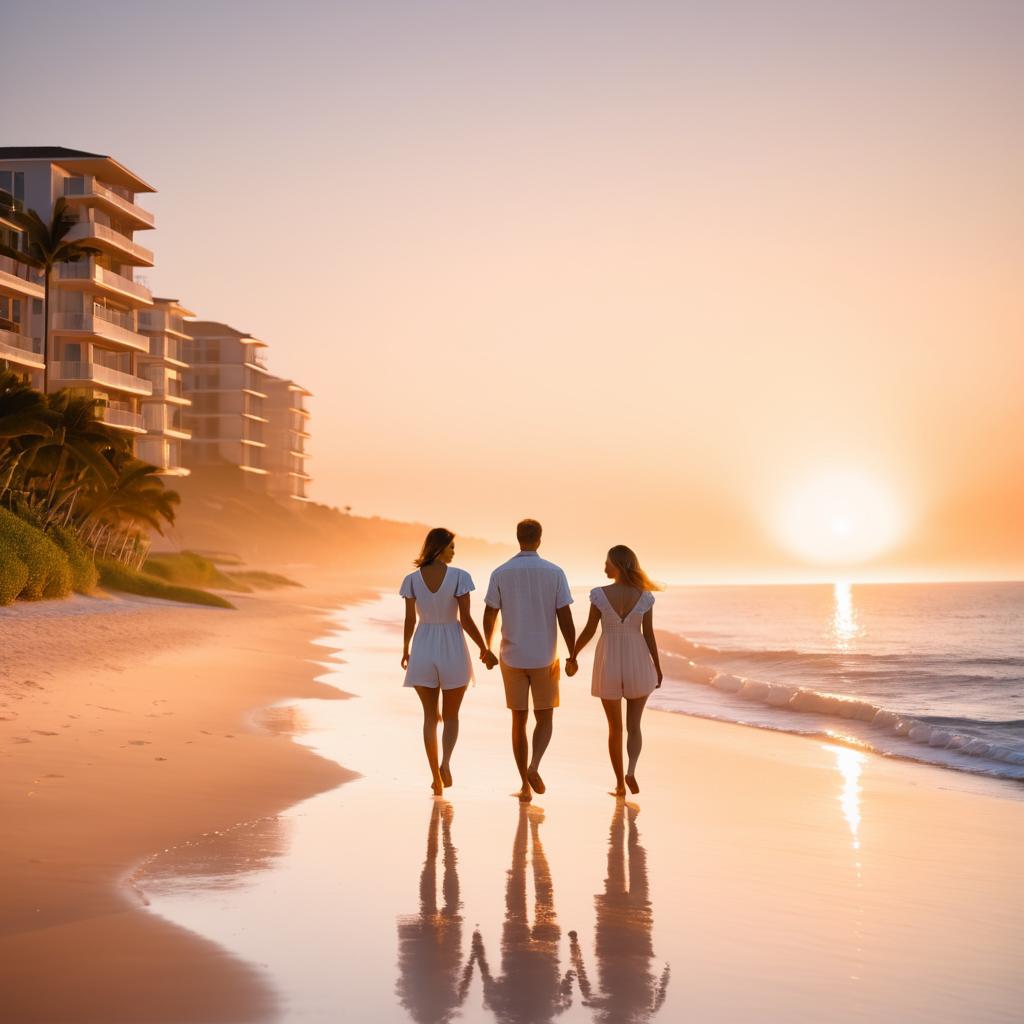 Romantic Coastal Sunset Stroll