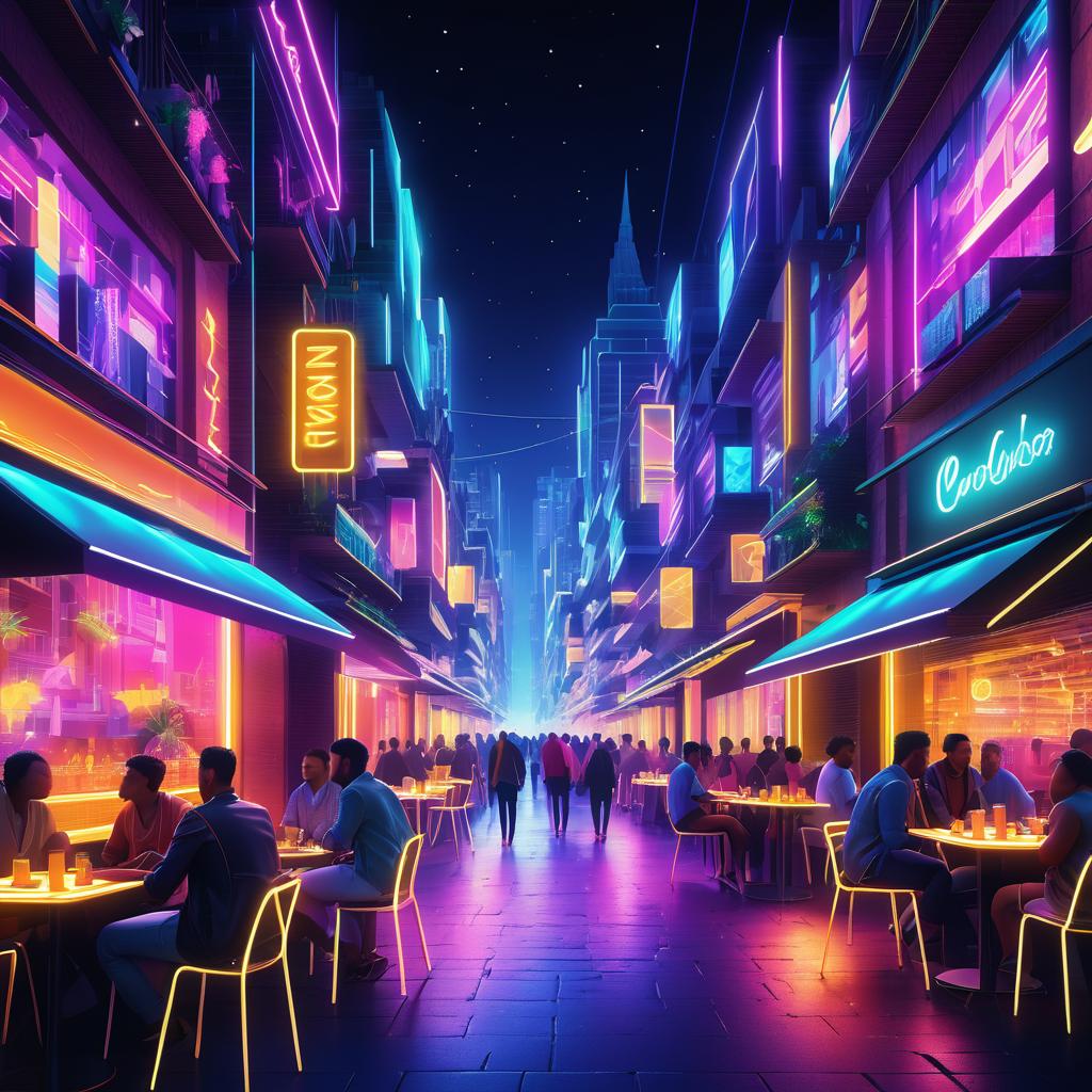 Vibrant Nightlife in a Neon City