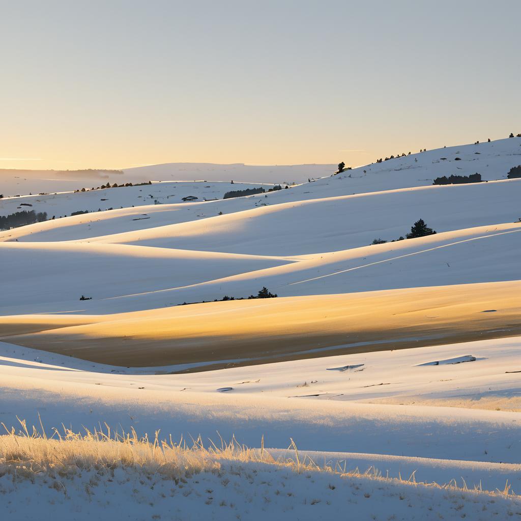 Serene Snowy Plateau at Dawn