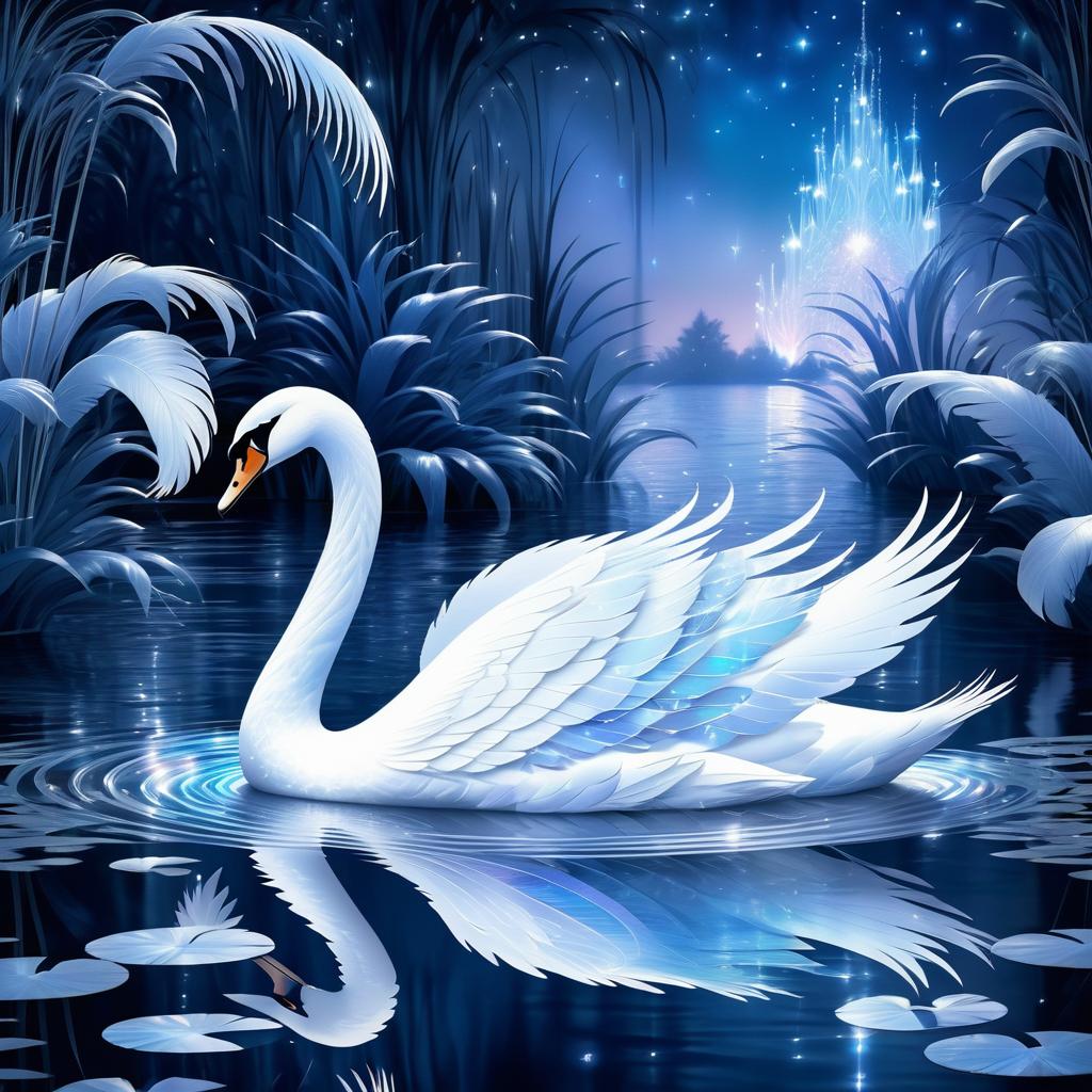 Twilight Serenity with a Graceful Swan