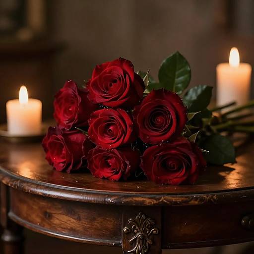 Dark Red Roses Vintage Romance