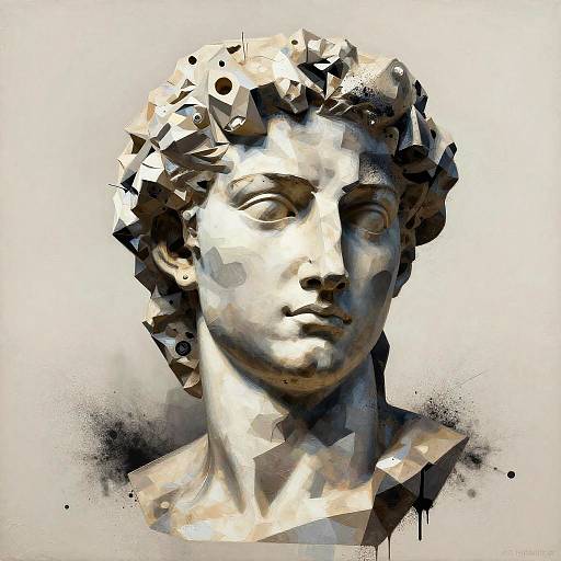 Abstract Cubist Female Silhouette Art