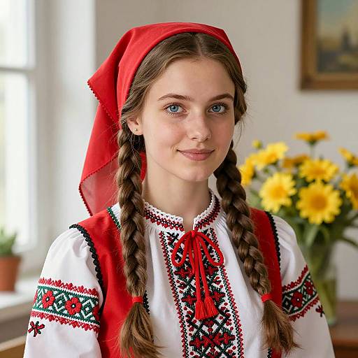 Photorealistic Portrait in Polish Folklore