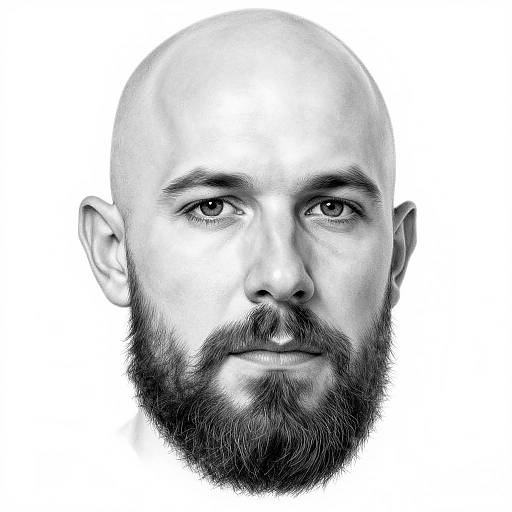 Hyper-Realistic Bald Beard Portrait