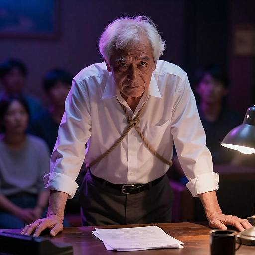 Intense Elder in Dark Atmosphere