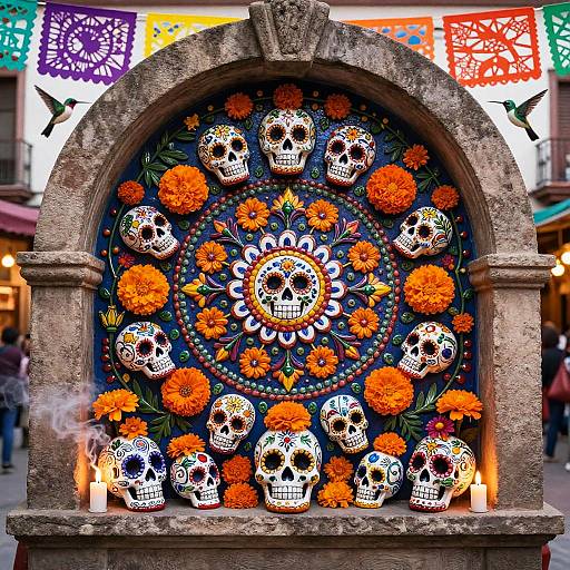 Vibrant Dia de los Muertos Niche