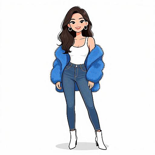 Smiling Woman in Casual Chic Outfit