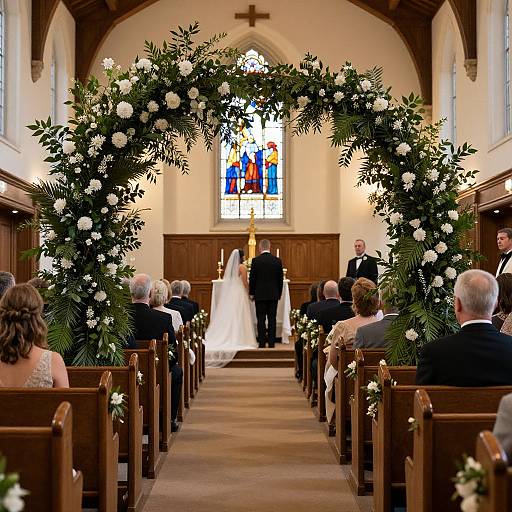 Elegant Floral Aisle at St. Bernard Church