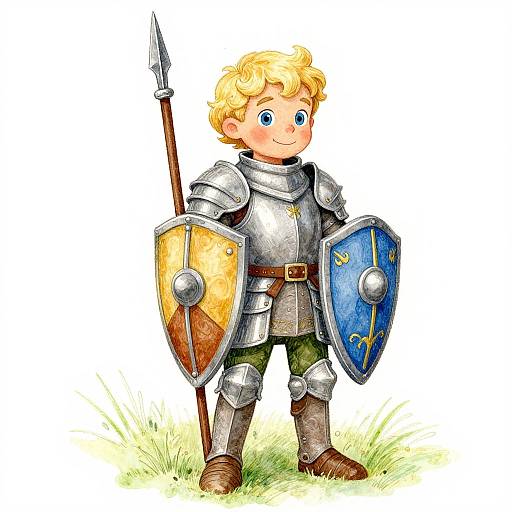 Whimsical Child Knight Illustration
