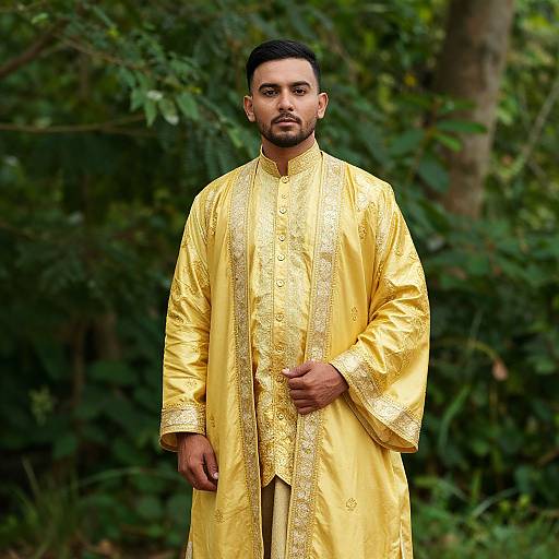 Elegant Man in Ornate Gold Robe