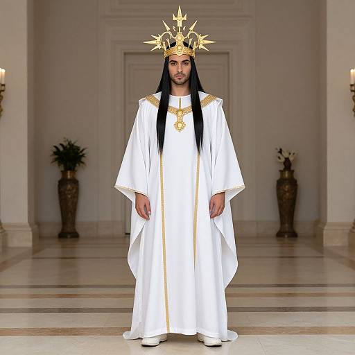 Man in Nebulus Costume and Headdress