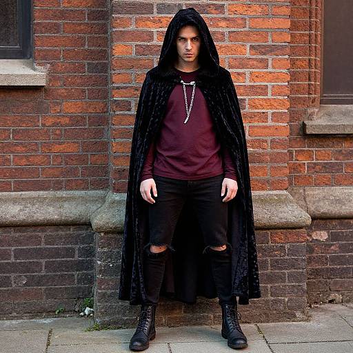 Gothic Man in Velvet Cloak