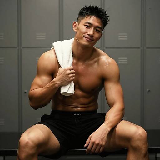 Gigachad in Luxury Gym Locker Room