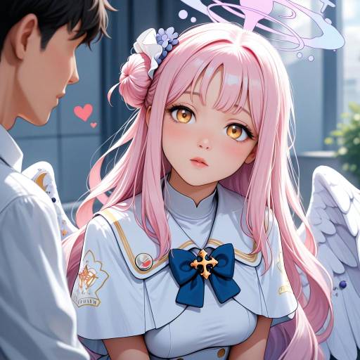 Angelic Duo: Wings and Heart