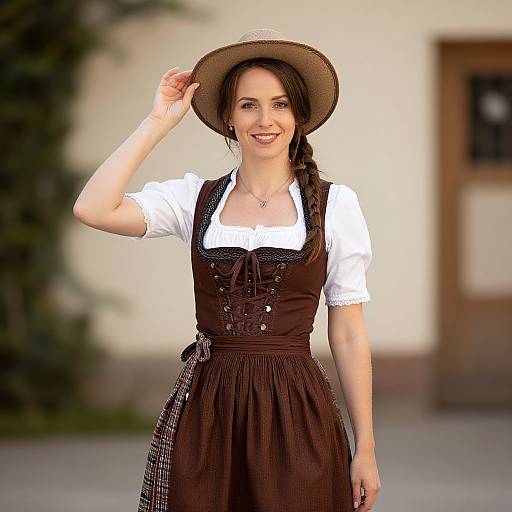 Woman in Traditional Bavarian Dress