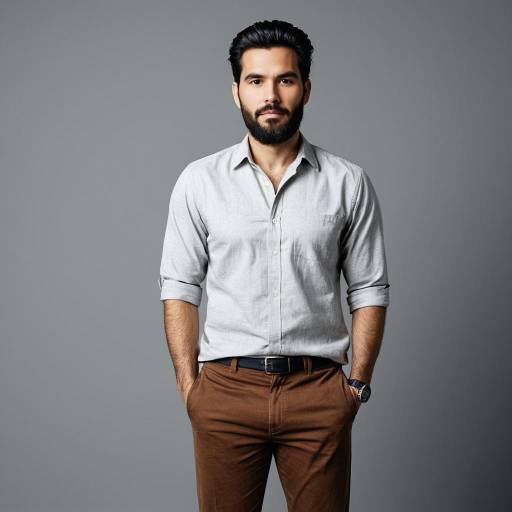 Casual Men's Fashion with Wristwatch