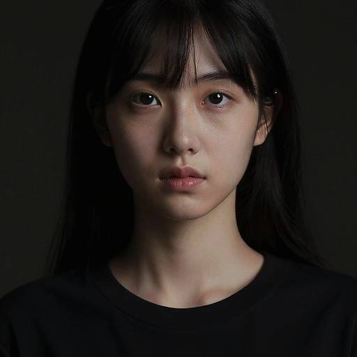 Portrait of Young Asian Woman in Low Light