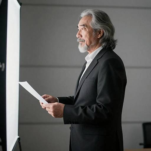 Profile Portrait: Elderly Man with Paper