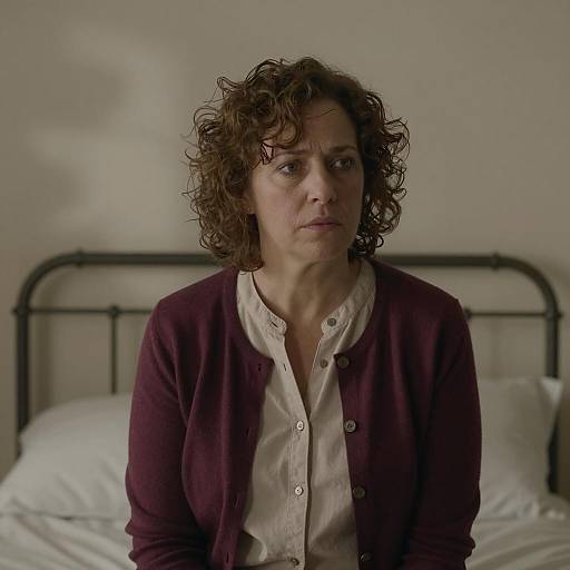 Contemplative Woman in Dim Lighting