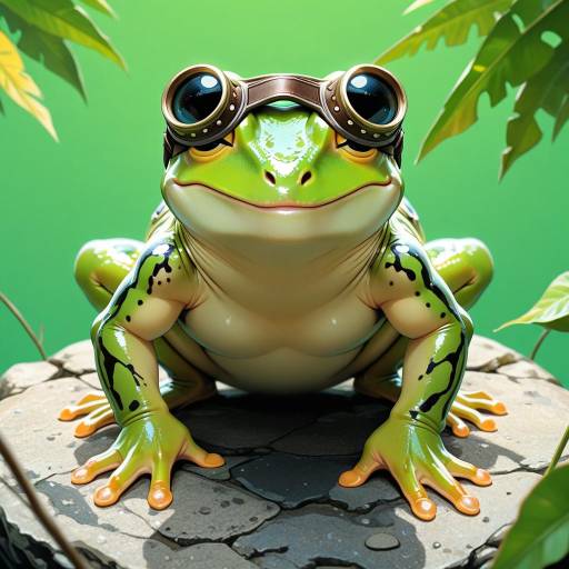 Tropical Frog with Iguana in Focus Tropical Frog with Iguana in Focus