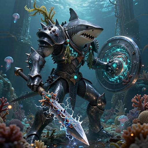 Armored Shark-Lord Maelstrom Battle-Mage of Sunken Cathedral