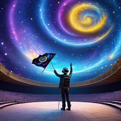 Musician in Cosmic Celestial Amphitheater