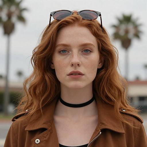 Portrait of a Red-Haired Woman in Nature