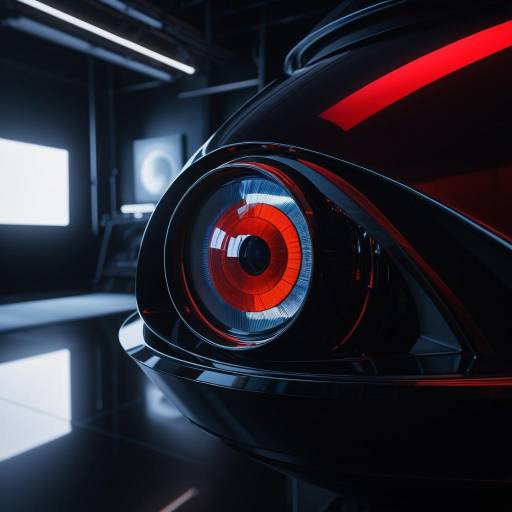 Futuristic Car Headlight Close-up