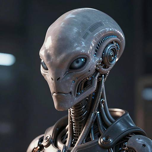 Unmasked Quarian Cybernetic Portrait