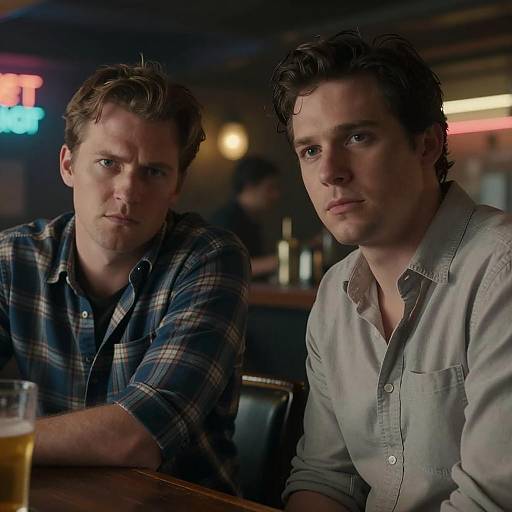 Intense Conversation in a Dim Bar