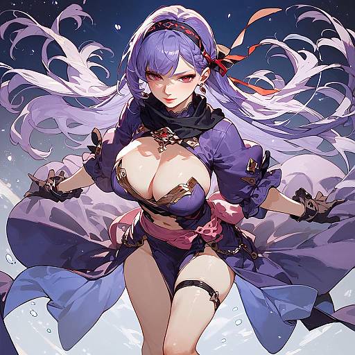 Anime Girl Night Sky Portrait