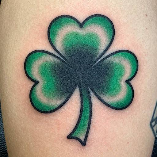 Traditional Clover Tattoo with Bold Outlines