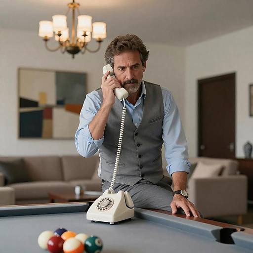 Middle-Aged Man in Stylish Living Room