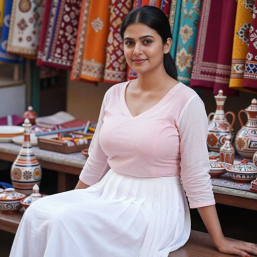 Photorealistic South Asian Woman in Churidar