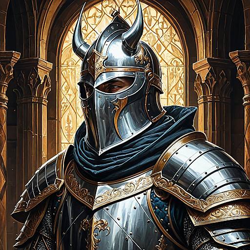 Elegant Medieval Hind in Royal Armor