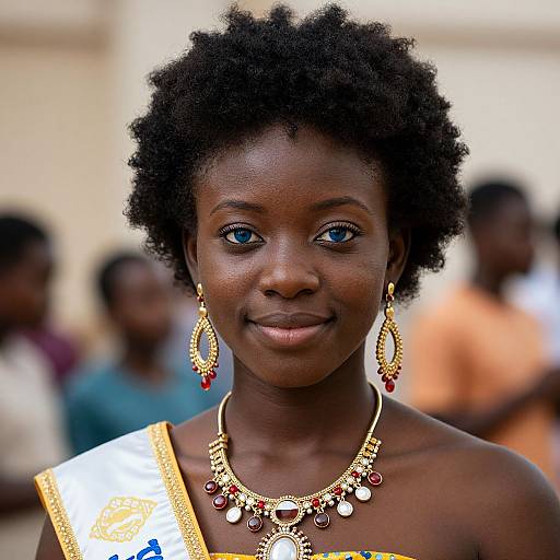 Realistic Portrait of Miss in National Costume