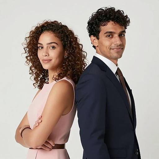 Stylish Couple Pose Against White Background